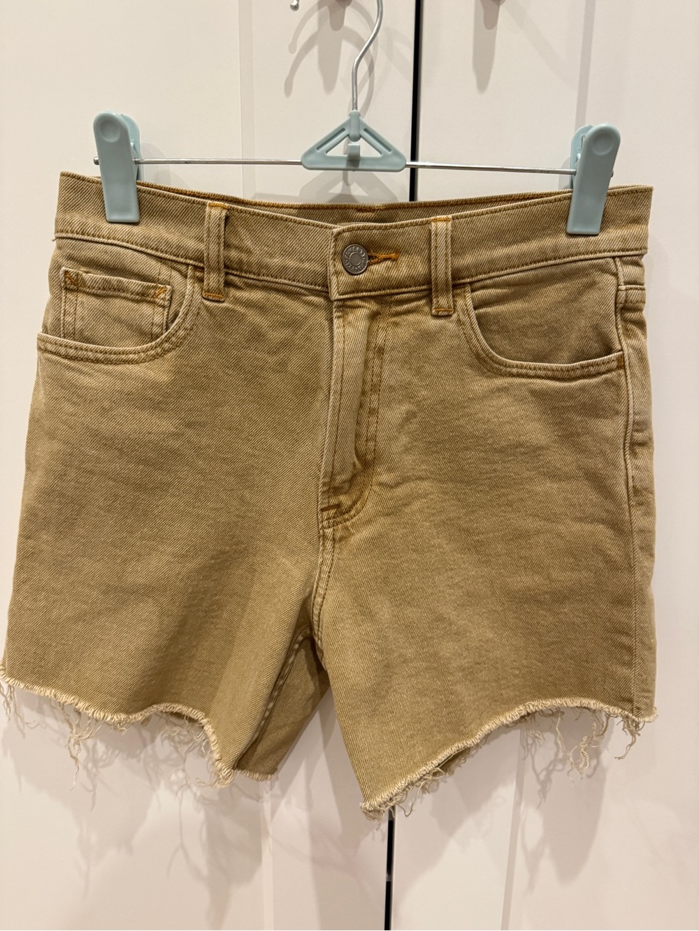 Faherty Blue Roan High Rise Denim Cutoff Shorts Tan Size 24